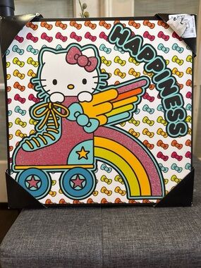 Hello Kitty Pastel Roller Skate Wall Sign - Pink, Teal, Yellow